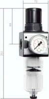 Filtroreduktor do sprężonego powietrza MULTIFIX G1/2, 0,1-3 bar, automatyczny spust kondensatu, wielkość 2