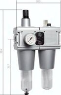 Stacja przygotowania powietrza 2-elementowa Multifix G 1", 0,2 - 16 bar, wielkość 5