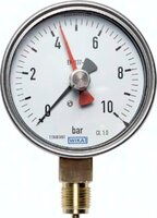 Manometr pionowy (CrNi/mos.), D100, 0 - 10 bar