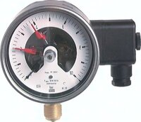 Manometr kontaktowy pionowy (CrNi/mos.) D160, 0 - 10 bar