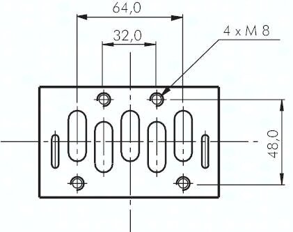 Elektrozawór ISO 3 5/2, powrót sprężyną, 48 V DC