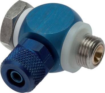 Zawór dławiąco-zwrotny, dławienie na wylocie G 1/4 - 8 x 6, złączka skręcana, aluminium