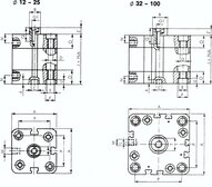 Siłownik kompaktowy dwustronnego działania UNITOP, D16x25, gwint zewnętrzny- Air-com