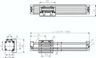 Siłownik beztłoczyskowy D32x1000, z prowadzeniem, krótki wózek - Air-com