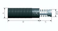 Amortyzator, M 64 x 2, samonastawny, skok 100 mm - ACE