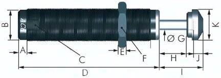Amortyzator, M 14 x 1,5, samonastawny, skok 12 mm - ACE