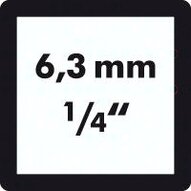 Steckschlüsseleinsatz, 6-Kant, 1/4"