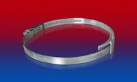 Opaska z mostkiem z tworzywa do mocowania zewnętrznie pofałdowanych węży ze spiralą CLAMP 210 BRIDGE CLAMP do śr. wewn. węża 120-129 mm