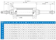 Siłownik ISO15552 D50x250, z dwustronnym tłoczyskiem