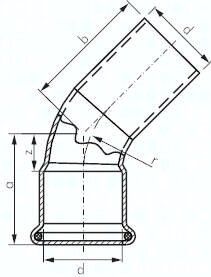 Kolano zaciskowe 45°-54