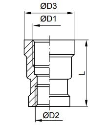 Mufa gwintowana redukcyjna, okrągła, G 2" GW/G 1/2 GW, stal nierdzewna (AISI316)