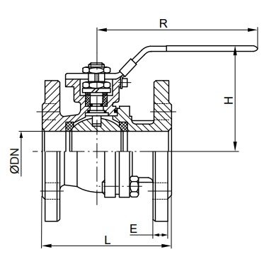 Zawory kulowe kołnierzowe 2-częściowe, DIN/EN, ze stali nierdzewnej (INOX), PN16 - Air-Com