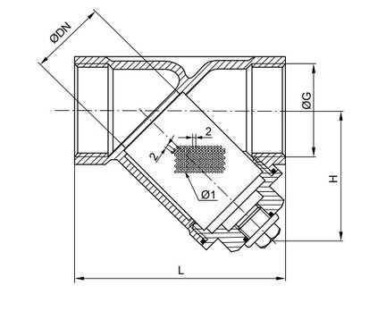 Filtry skośne siatkowe ze stali nierdzewnej (INOX), PN63 - Air-Com