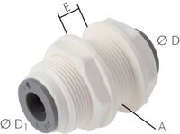 Zlacze wtykowe grodziowe 1/4" (6,35 mm)-1/4" (6,35 mm), IQS-LE (uszczelka EPDM)