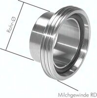 Króciec gwintowany (gwint do mleka) 190 x 1/4"-154mm, 1.4404