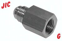 Nypel redukcyjny UNF 9/16"-18(JIC-gwint zew.)-G 3/8"(gwint wew.), 1.4571