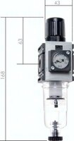 Filtroreduktor sprężonego powietrza FUTURA G1/4, 0,5 - 10 bar, automatyczny spust kondensatu NC, wielkość 0