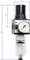 Filtroreduktor do sprężonego powietrza MULTIFIX G1/2, 0,5 - 16bar, z zamkiem bębenkowym, zbiornik metalowy, wielkość 2