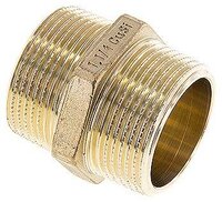 Nypel podwójnyR 1-1/4"-R 1-1/4", Mosiadz/Metal czerwony