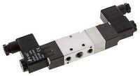 Elektrozawór 5/3 G 1/4 (odpowietrzenie G 1/8), w poł. środkowym odpowietrzony, 230 V DC