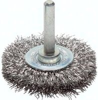 Szczotka okragla 70x14 mm, uchwyt 6mm, Drut ze stali szlachetnej 0,3 mm (falisty