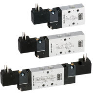 Elektrozawory 5/3 G1/8" - G 1/4", zasilanie obce, seria BME-01i BME-02 - Airtec