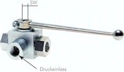 Zawór 3-drogowy kulowy hydrauliczny, typ L, G1/8, PN350