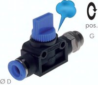 Zawory kulowe wtykowe z odpowietrzeniem 3/2 G 1/8" - G 1/2" z gwintem zewnętrznym (oring), PN20 - Sanga