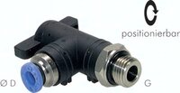 Zawory kulowe wtykowe kątowe 2/2 G 1/8" - G 1/2" z gwintem zewnętrznym (oring), PN20 - Sang-A