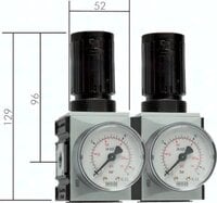Reduktory ciśnienia do montażu szeregowego standardowe i precyzyjne Futura G 1/4" - G 3/8", wielkość 1 - Air-Com