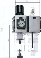 Stacje przygotowania powietrza 2-elementowe Futura G 1/4", wielkość 0 - Air-Com