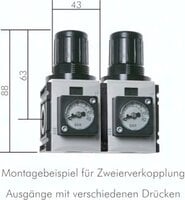 Reduktory ciśnienia do montażu szeregowego Futura G 1/4", wielkość 0 - Air-Com