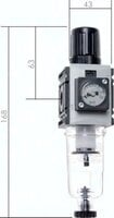 Filtroreduktory sprężonego powietrza Futura G 1/4", wielkość 0 - Air-Com