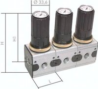 Reduktory ciśnienia szeregowe do montażu tablicowego z wbudowanym manometrem Multifix G 1/4", wielkość 0 i 1 - Air-Com