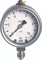 Manometry pionowe nierdzewne D 63 mm, wersja chemiczna, klasa 1.6 - Wika