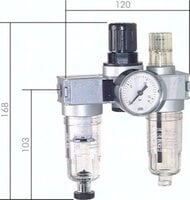Stacje przygotowania powietrza 3-elementowe Multifix G1/8" - G1/4", wielkość 0 - Air-Com