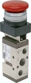 Zawory mechaniczne sterowane przyciskiem i przełącznikiem 5/2 G1/4, seria PMEV400