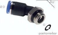 Złączki kątowe wtykowe 45° z gwintem zewnętrznym M i G, M5 - G 1/2" (oring) - Sang-A