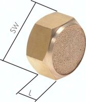 Tłumiki ze spieku brązu, gwint wewnętrzny - Air-Com