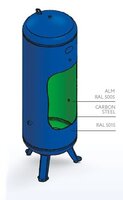 Zbiornik ciśnieniowy pionowy 1000 litrów, 12 bar, ALM - CSC Baglioni
